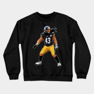 Troy Polamalu #43 Pursues The Play Crewneck Sweatshirt